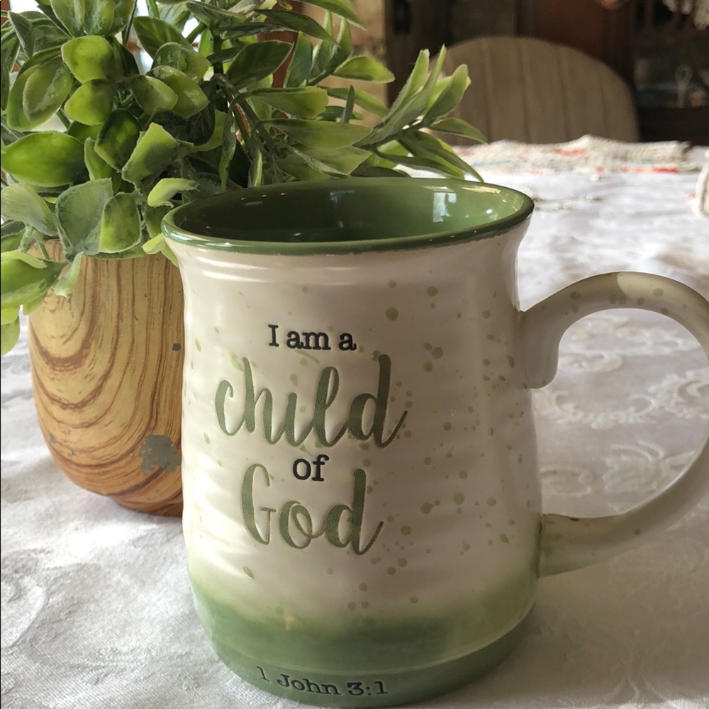 Child of God Green Ceramic Mug - Inspirational Faith Coffee Cup